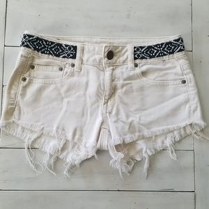 American Eagle AE white jean shorts